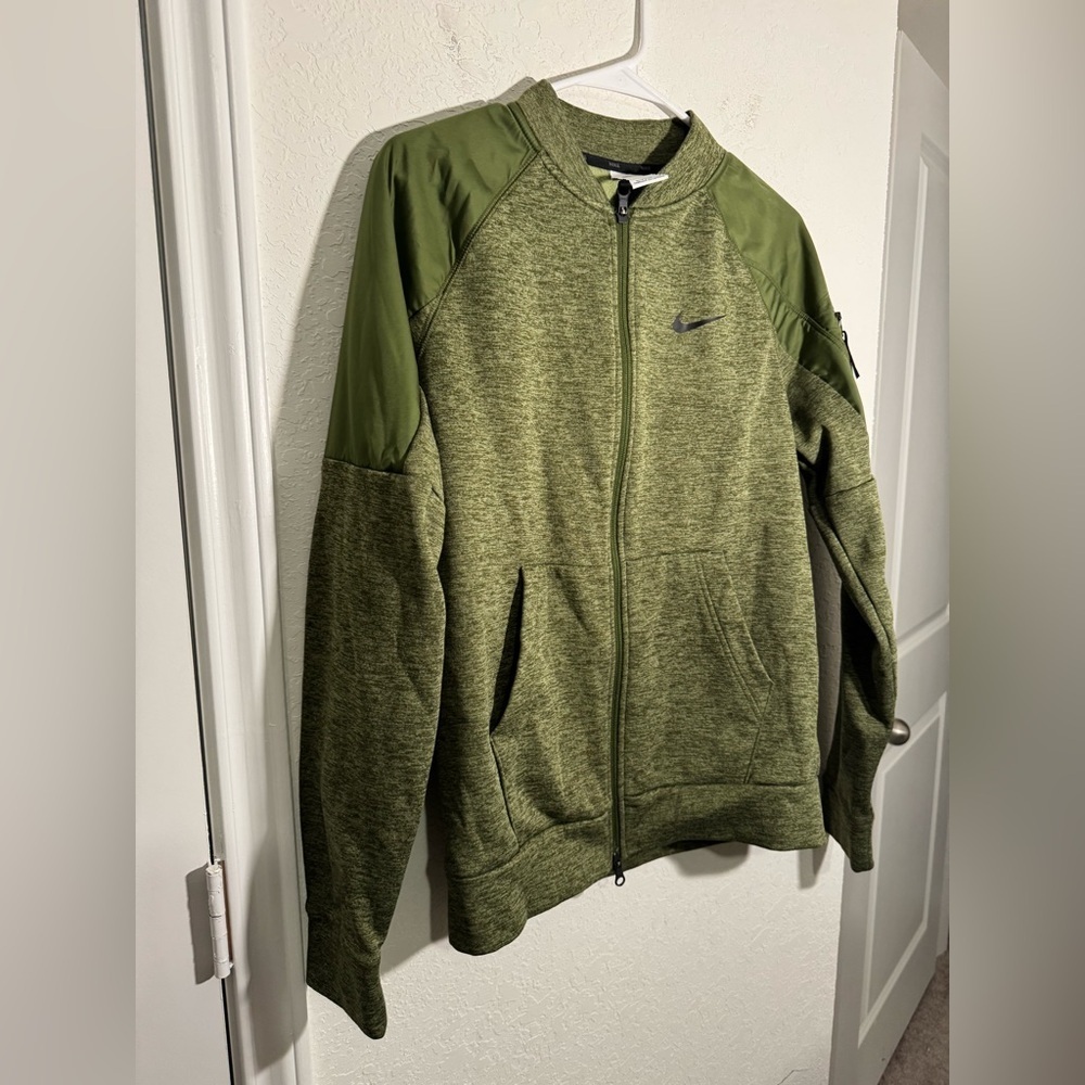 Nike Therma-FIT Bomber Jacket Mens Small Green Training Full Zip DQ4852-326 - Picture 3 of 11